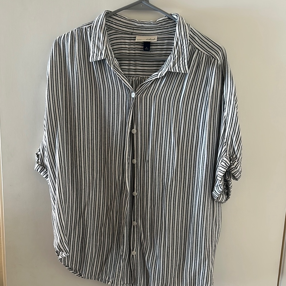 Chic Striped Button Down Shirt for Women